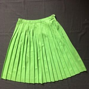 Vintage 50s 60s lime green pleated skirt